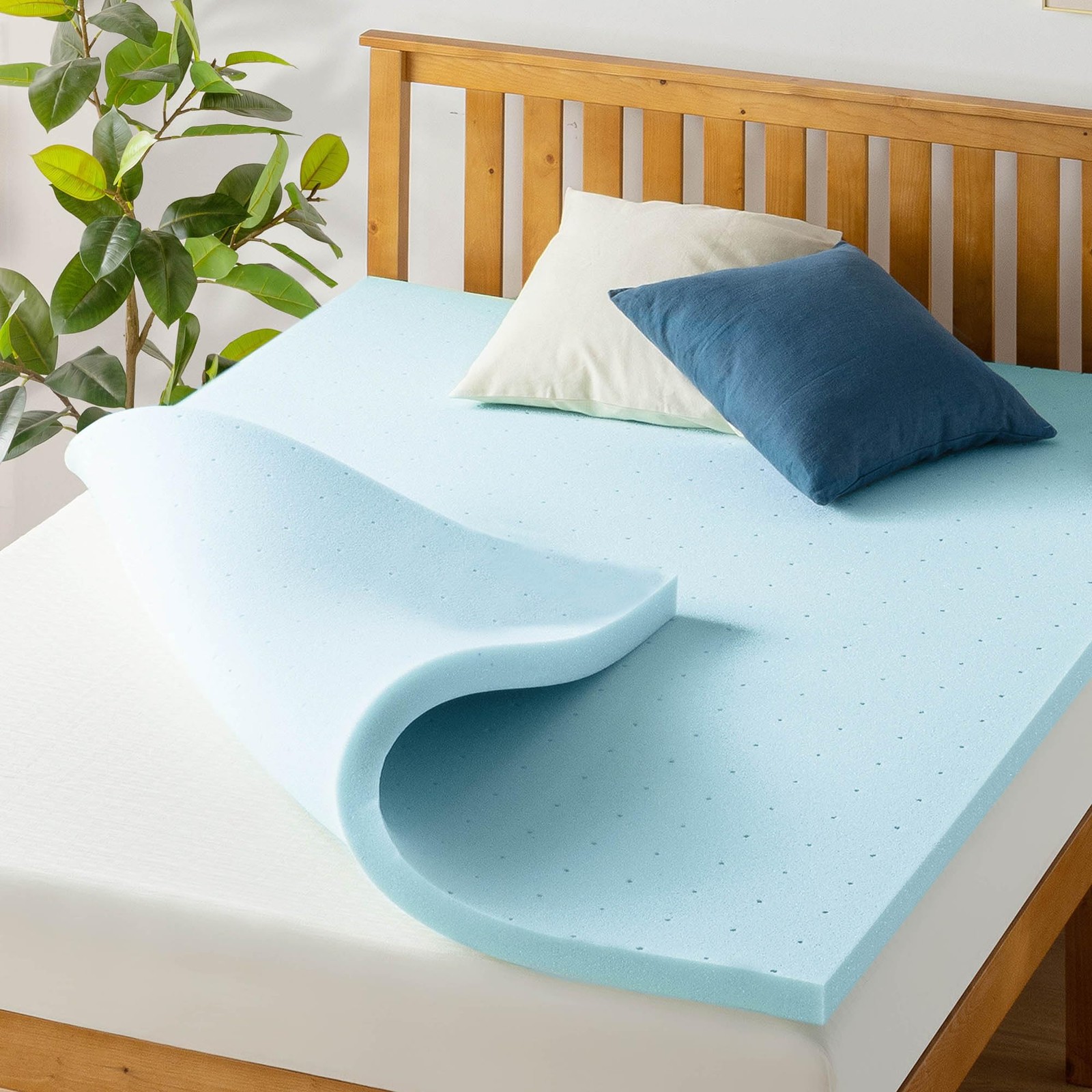 Price Mattress 1.5 Inch Ventilated Memory Foam Mattress Topper, Cooling Gel Infu gallery