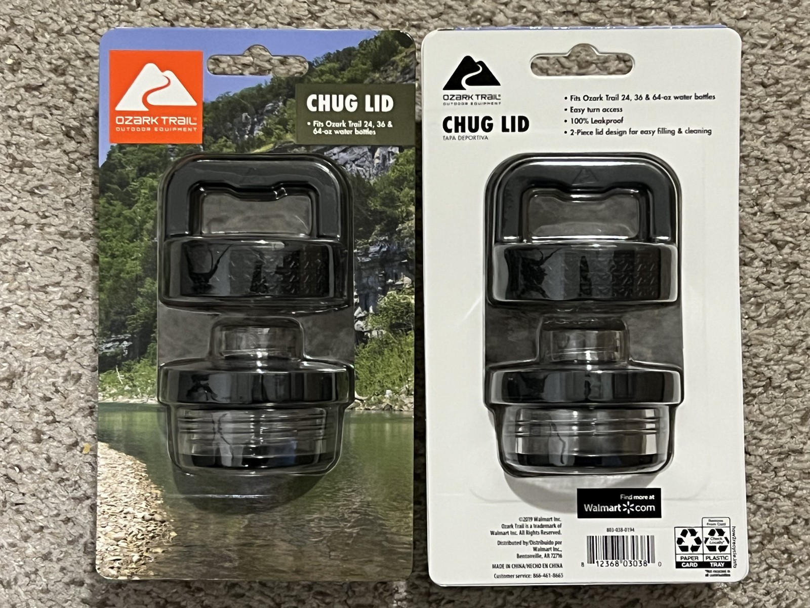 Ozark Trail Replacement Chug Lid, Fits Ozark Trail 24,36 & 64oz - PACK OF 2 gallery