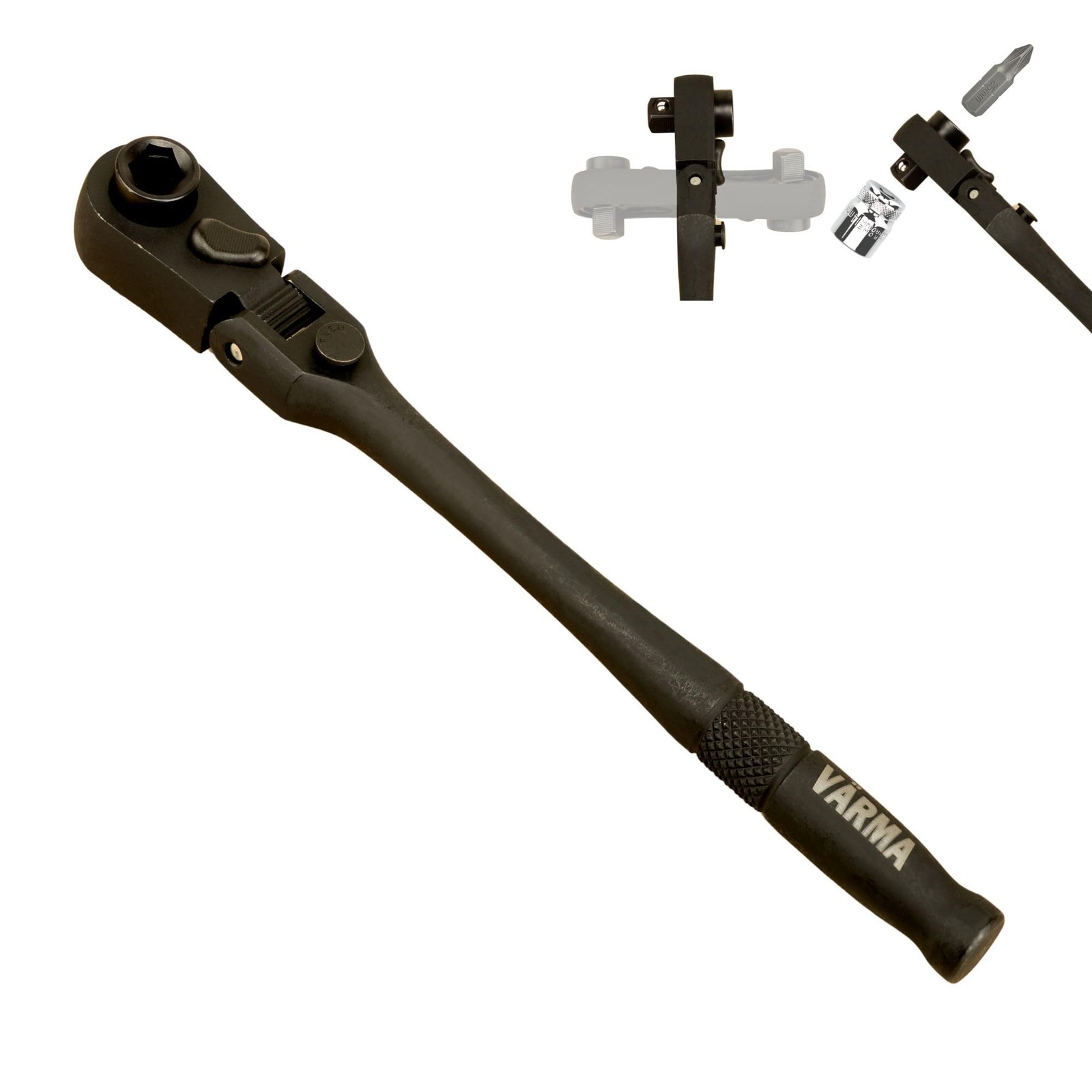 1/4 Inch Drive Dual Flex Head Ratchet Bit Driver 6 Inch Long 72 Tooth 5 Swing gallery
