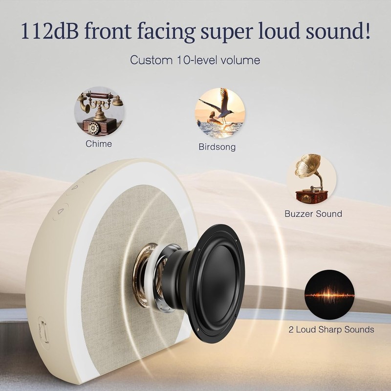 Extra Loud Alarm Clock with Wireless Bed Shaker, Vibrating Dual Alarm with Li... gallery
