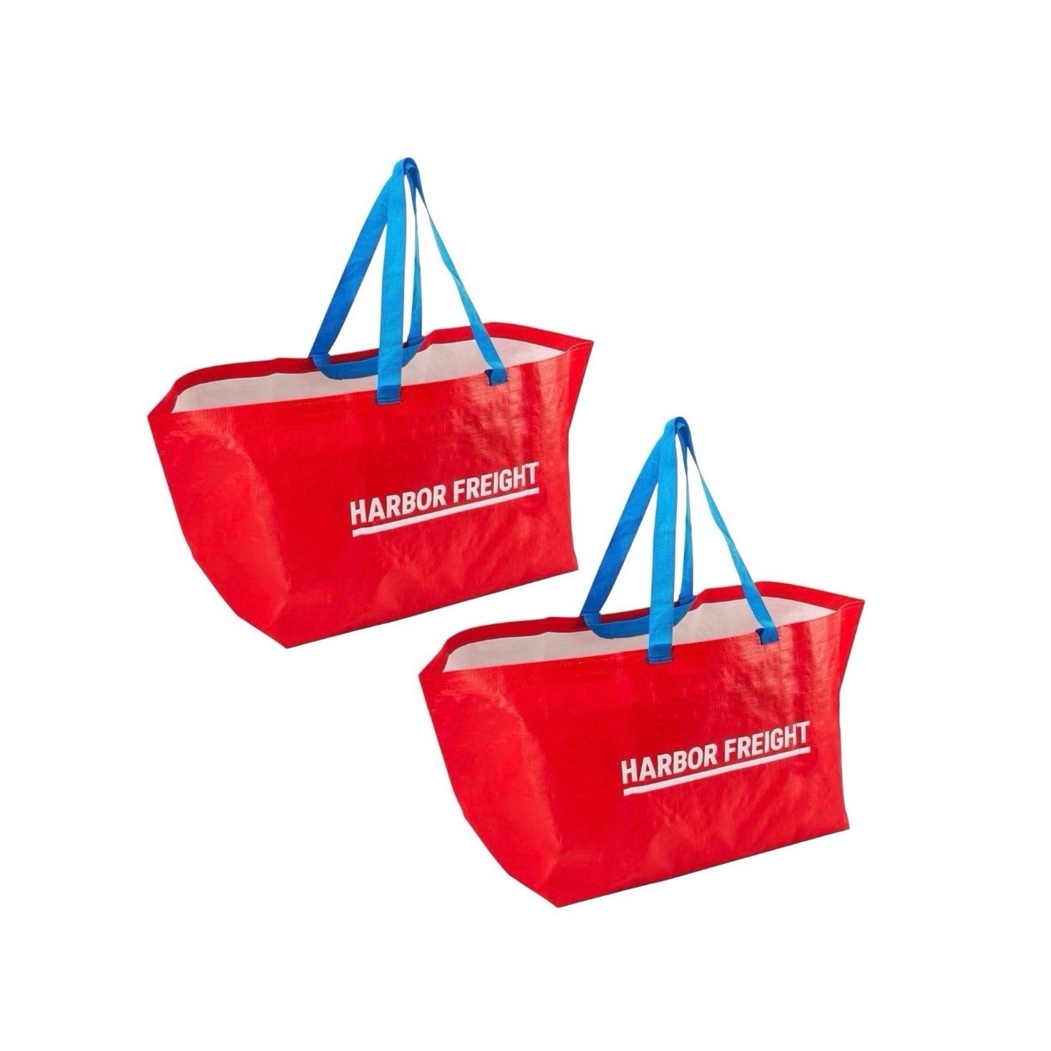 2 Pack Harbor Freight XXL Reusable Tote Bags Red 55 lb. / 19 Gallon FRAKTA Bags gallery
