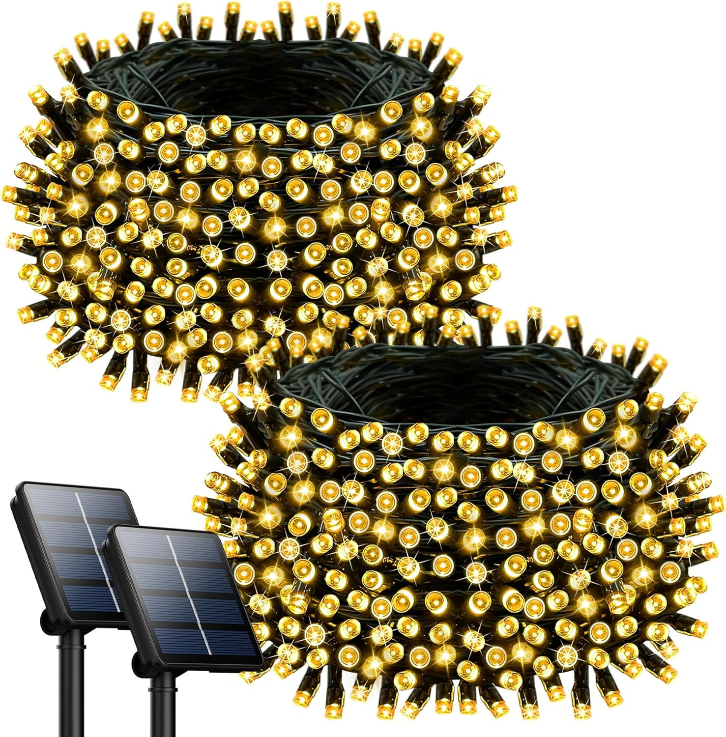 2 Pack Solar String Lights Outdoor Waterproof, 72FT 200 LED Solar String Lights gallery