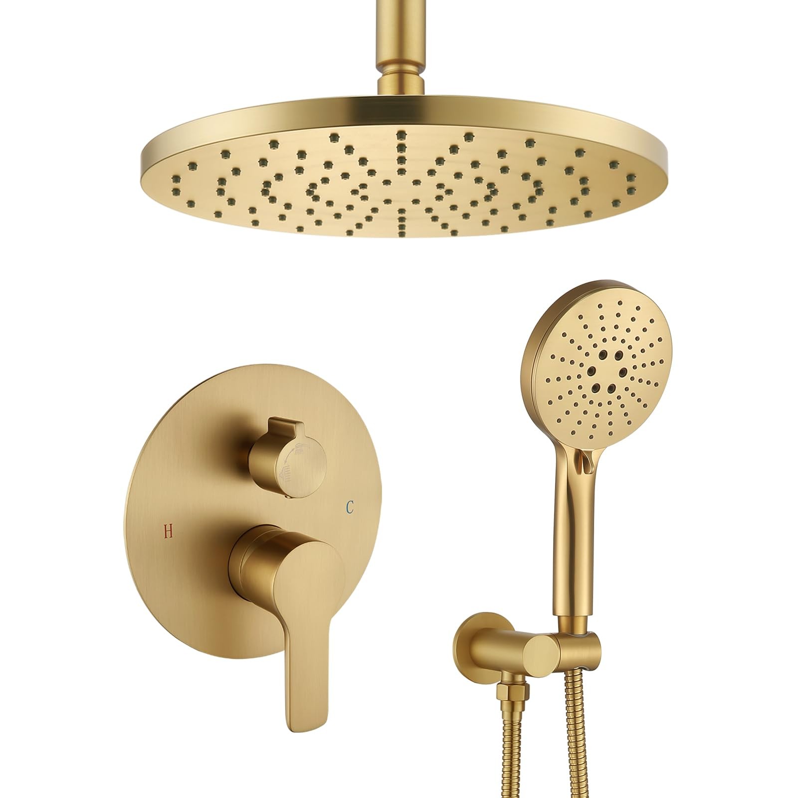 Iriber Shower System Ceiling Mounted Shower Faucet Mixer Set with Luxury High--- gallery