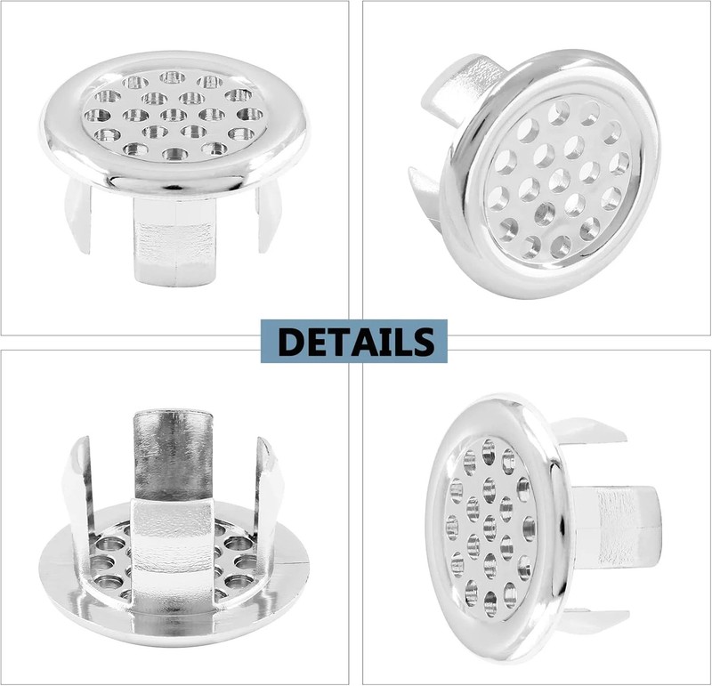 3 Pack Bathroom Sink Overflow Trim Ring, Electroplating Chrome Overflow Drain Co gallery