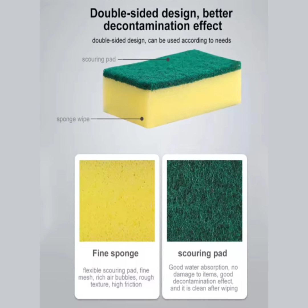 4 pcs Kitchen Cleaning Sponges Reusable Steel Scrub Multiuse Heavy Duty For Home gallery
