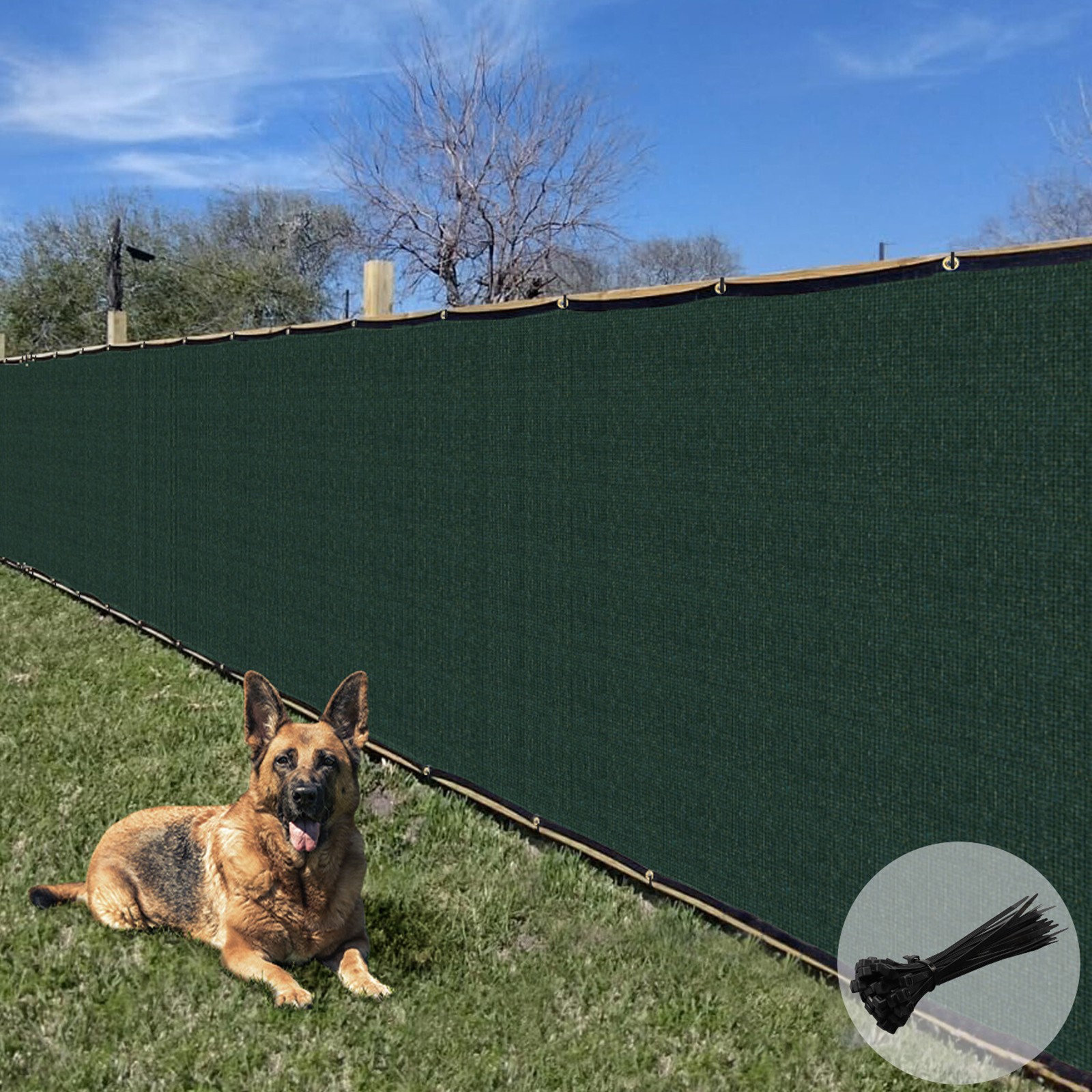 6'x50' Privacy Fence Screen Windscreen Mesh Fabric Shade Cover Tarp Garden gallery