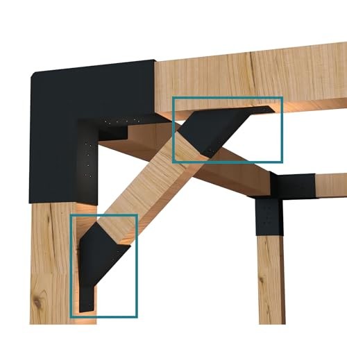 8Pcs 45 Degree Angle Brackets for Pergola Kits - Heavy-Duty Metal Gazebo 8 Pack gallery