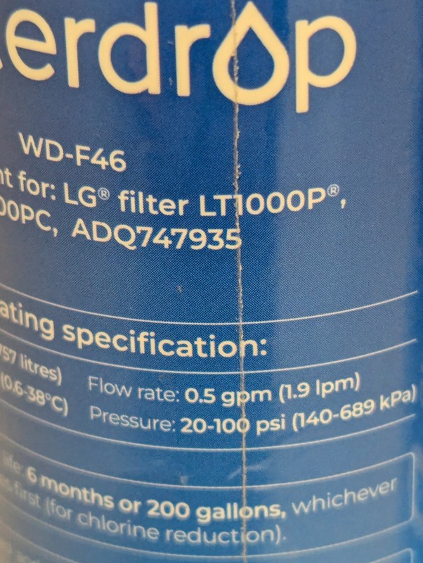 2 Pack Waterdrop Replacement Refrigerator Water Filter WD-F46 for LG gallery
