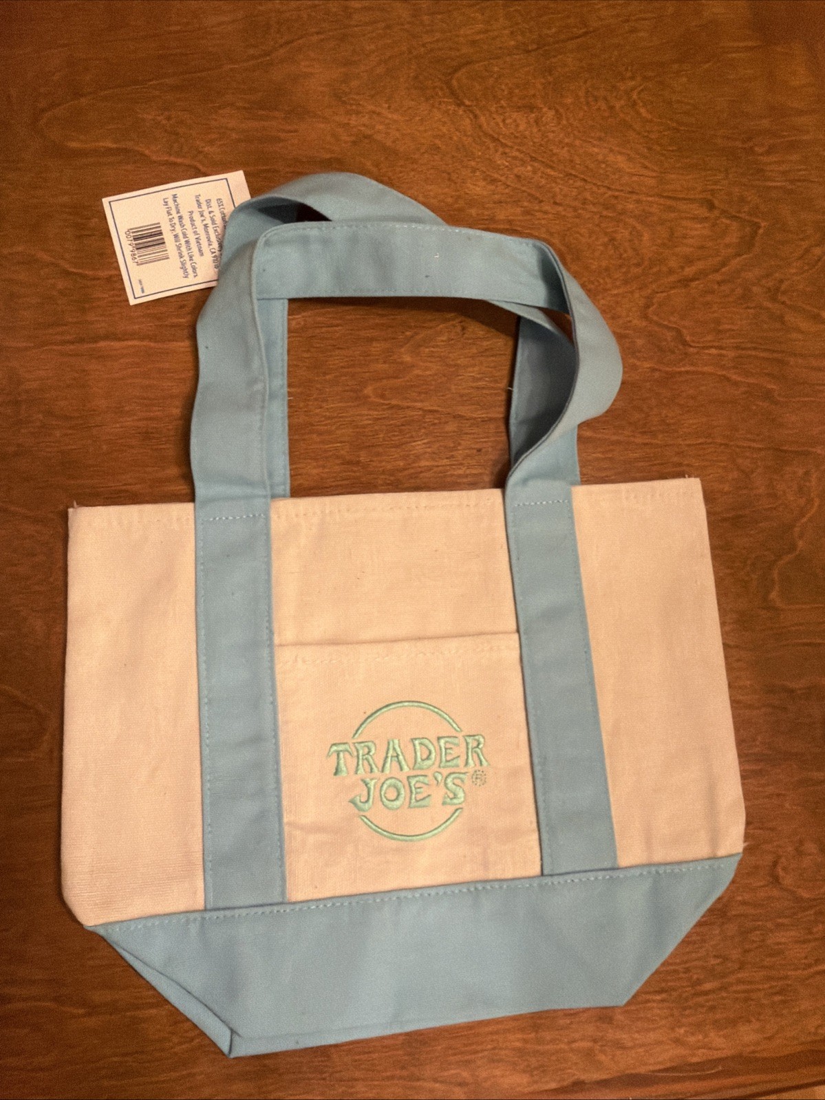 Trader Joe’s 2026 Mini Canvas Pastel Reusable Tote Bag Blue - BRAND NEW gallery