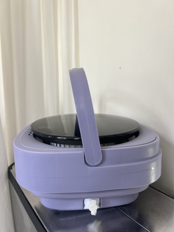 Portable Mini Electric Top-Loading Washing Machine, Compact Purple w/ Handle gallery