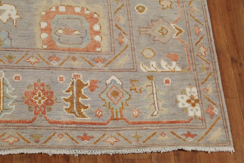 Vegetable Dye All-Over Pattern Oushak Wool Handmade Rug 6x8 ft Turkish Carpet gallery