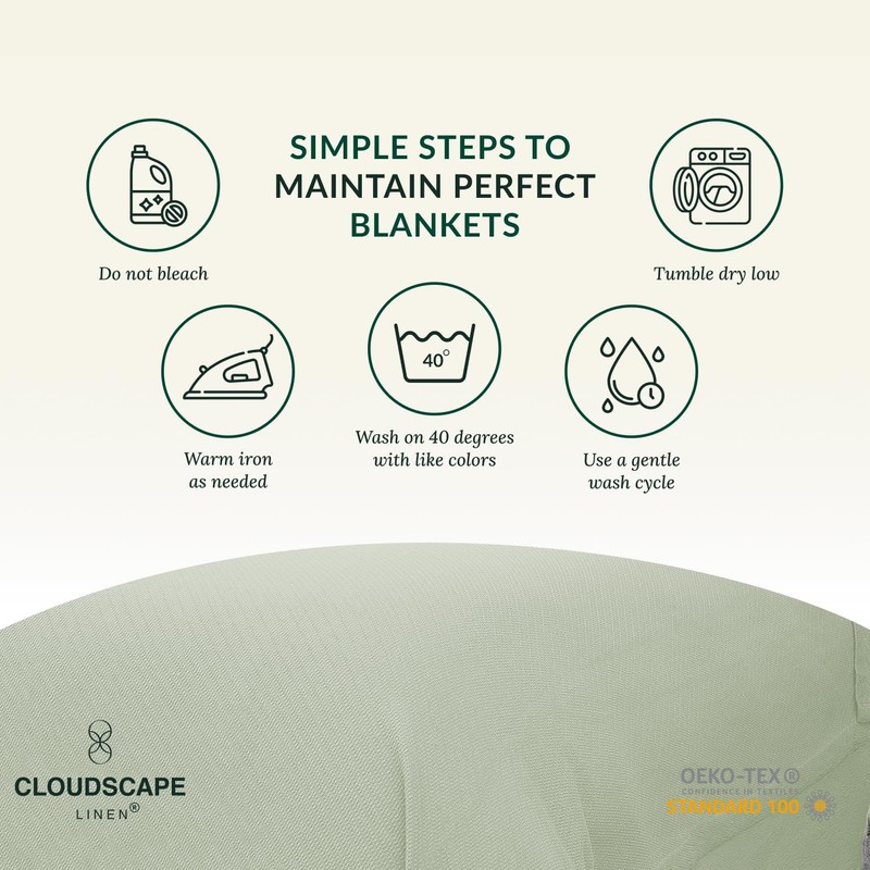 Cloudscape Linen Cloudscape Cotton Throw Blanket For Couch - 100 Cotton Gauze gallery