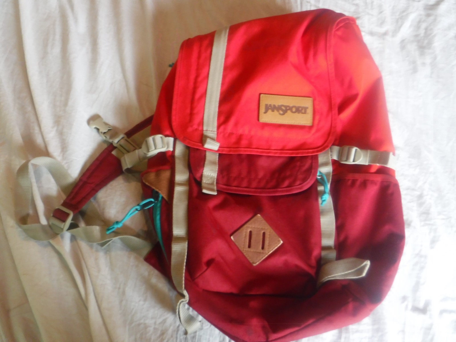 Jansport Classic Red Day Backpack Rucksack Pre Owned