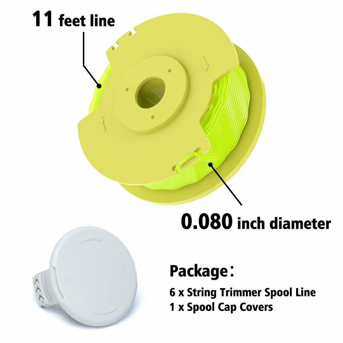 Ryobi Premium Trimmer Line Spool For Ryobi AC80RL3 .080" Fit 18V 24V 40V 6pcs gallery