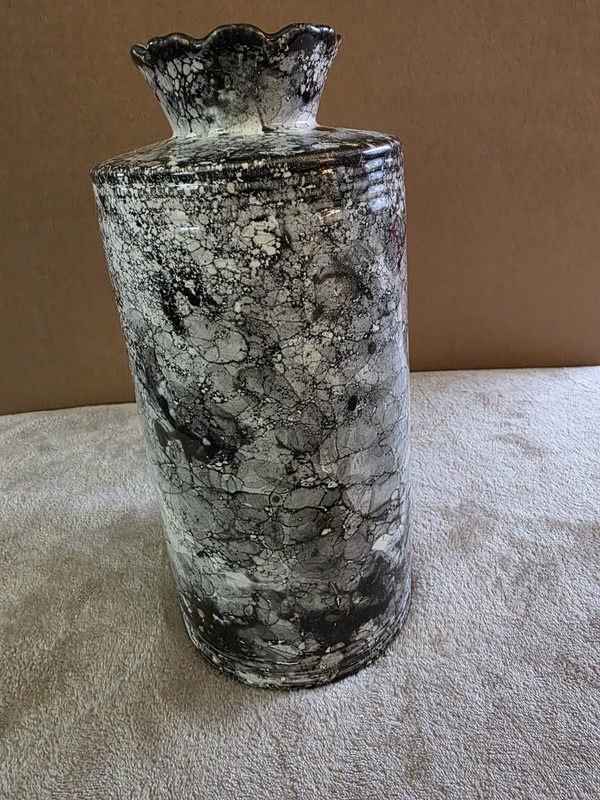 Essential Decor And Beyond Black And Gray Marbled Vase 13" High gallery