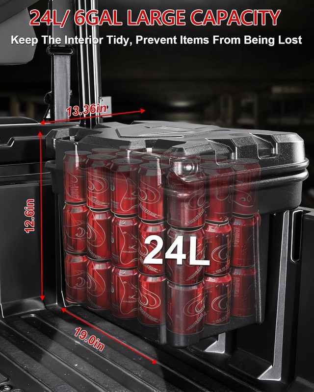 UTV Storage Box with 6 Gallon Capacity, Waterproof & Multi-Functional Design gallery