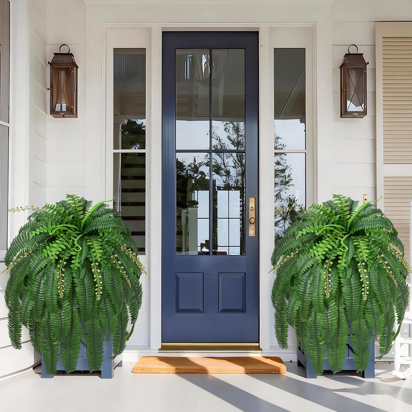 2 Pcs 67" Fake Ferns Large Artificial Plants Outdoor, Artificial Ferns for Outdo gallery