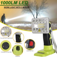 1000LM LED Work Light Torch for Ryobi 18V Max ONE+ P108 Li-ion NiCd NiMh Battery