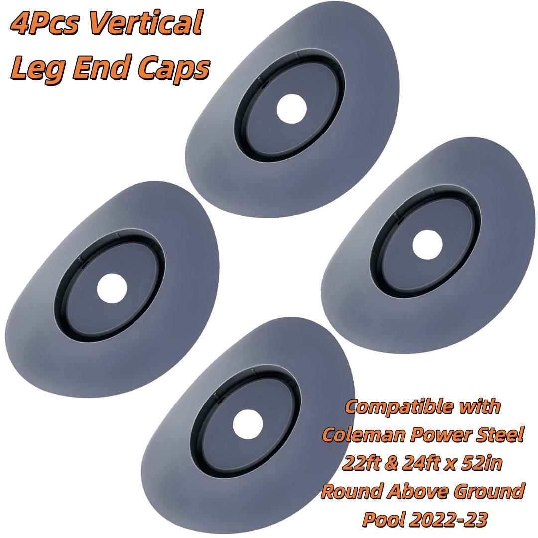 4x Vertical Leg End Caps For Coleman Power Steel 22ft&24ftx52in Pool 2022-2023 gallery