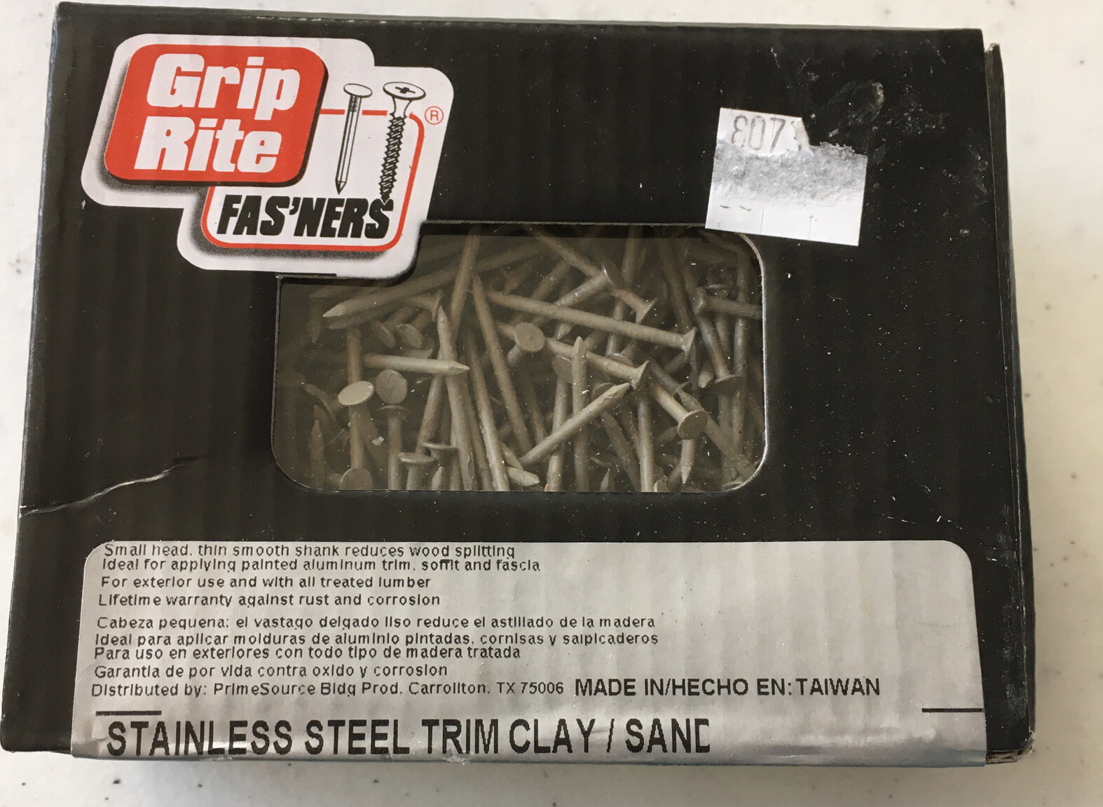 GRIP RITE 1-1/4” Coated Stainless Steel Trim Nails CLAY - SAND 1 Pound box gallery
