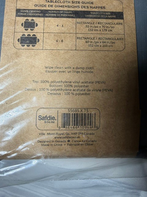 S&CO Home * Gray Vinyl Tablecloth * Flannel Back * 60" x 84" * Rectangle shape gallery