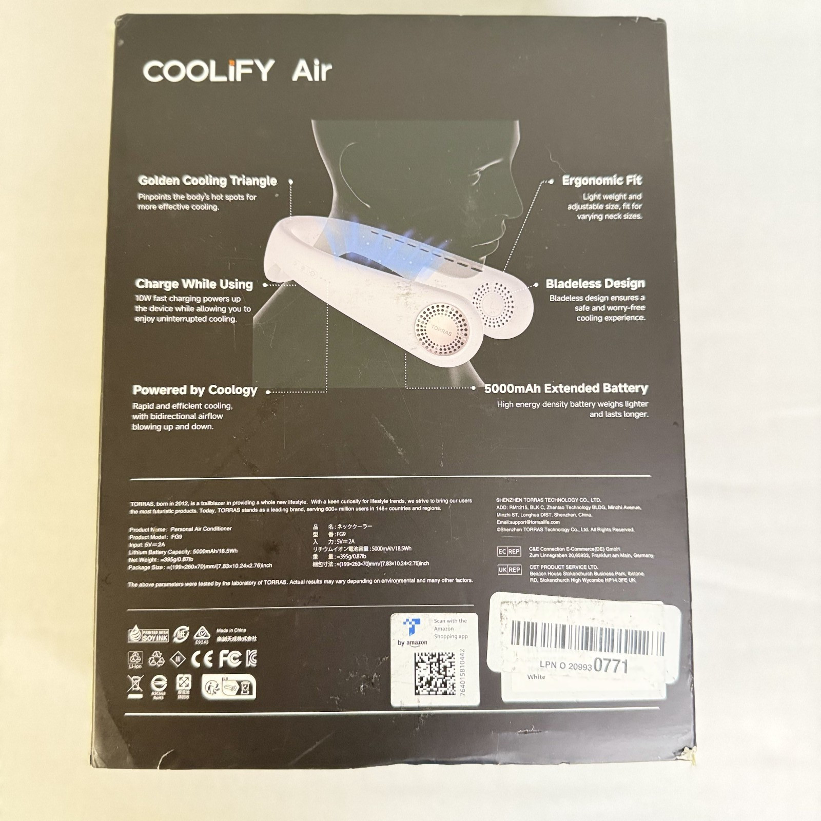 TORRAS - Coolify Air Smart 3-in-1 Neck Air Conditioner Cooling Heating Fan White gallery