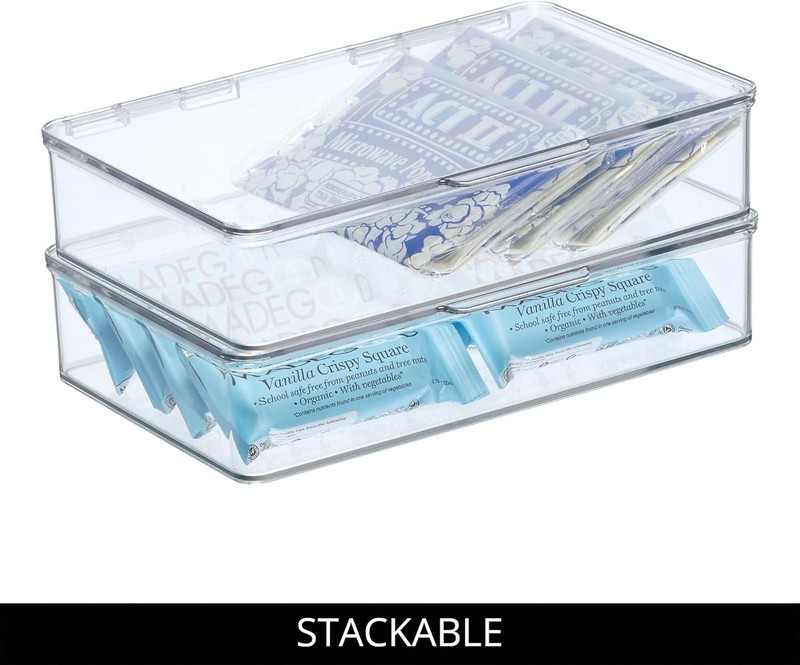 Kitchen Binz BPA-Free Plastic Stackable Organizer Box with Lid -, Clear gallery
