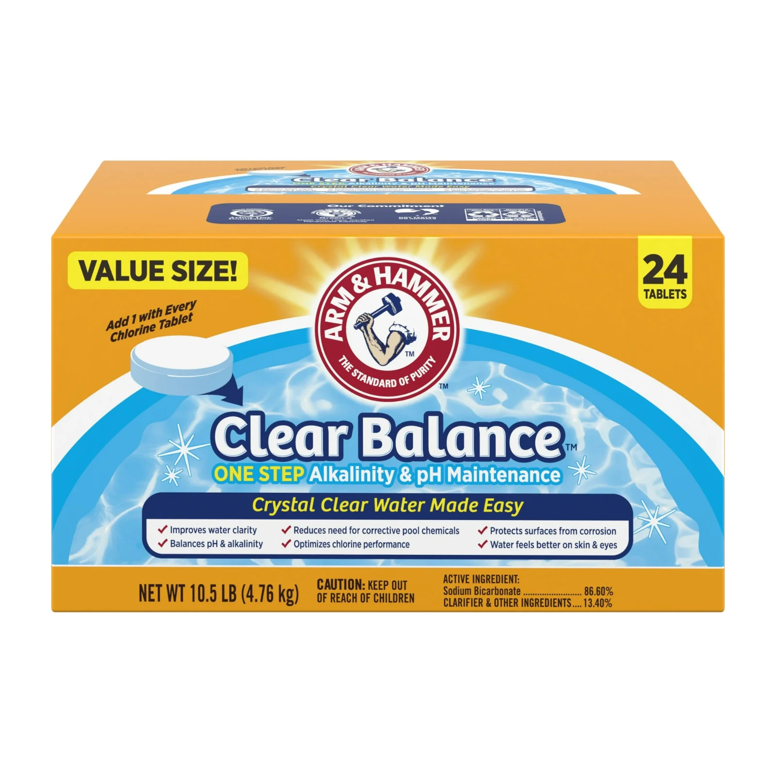 Clear Balance Swimming Pool Maintenance Tablets, 1 Pack, 24 Count gallery