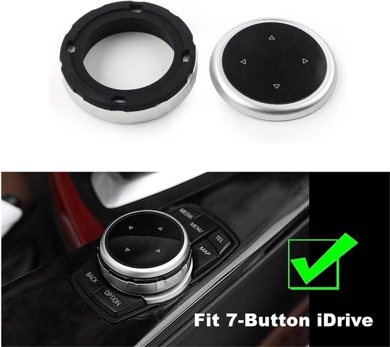 Larger Multimedia Knob Switch Button Cover Trim Compatible with BMW gallery