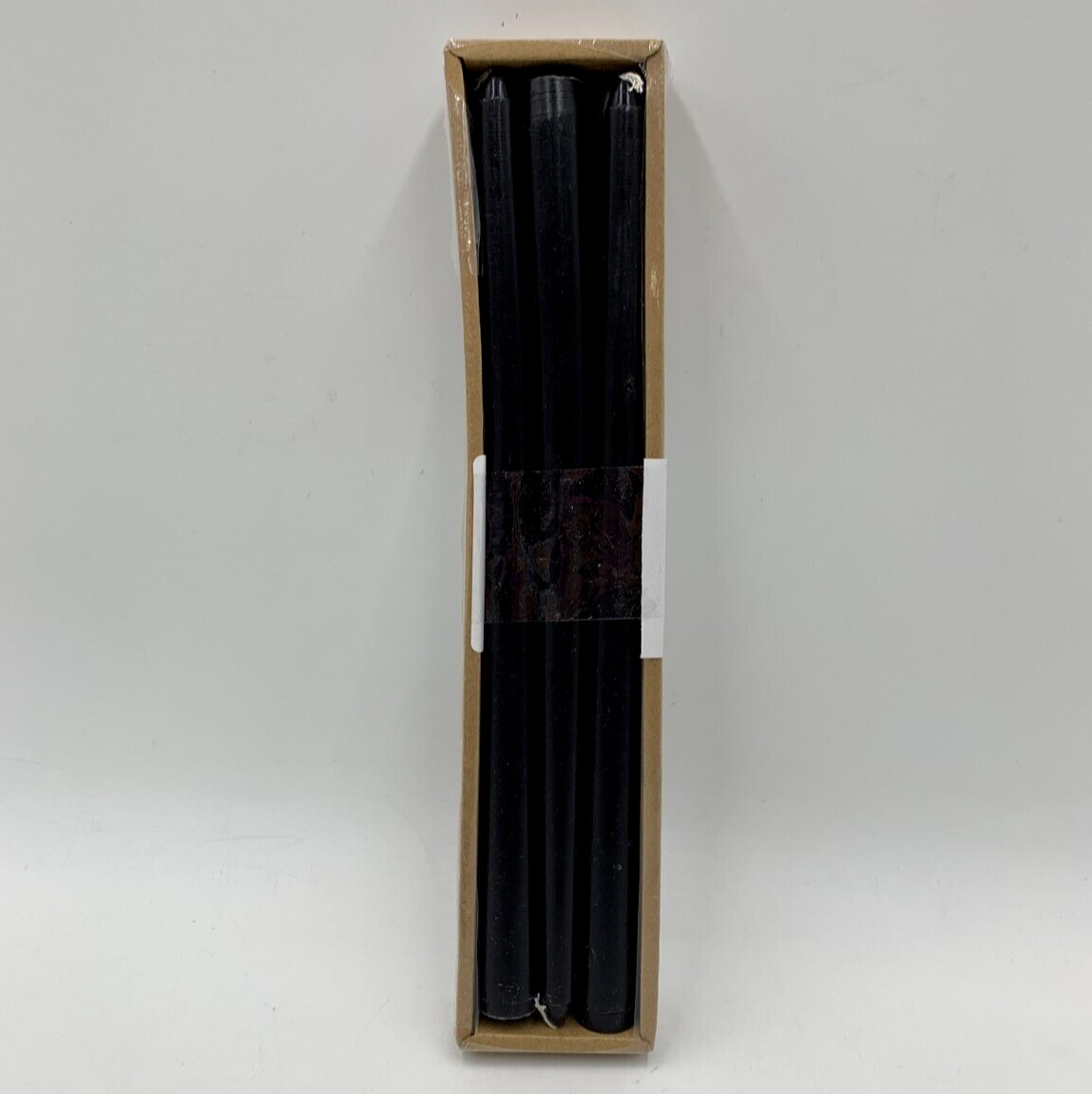 Pottery barn Taper Unscented Paraffin Wax Candles S/6 Charcoal 12" H #9084D gallery