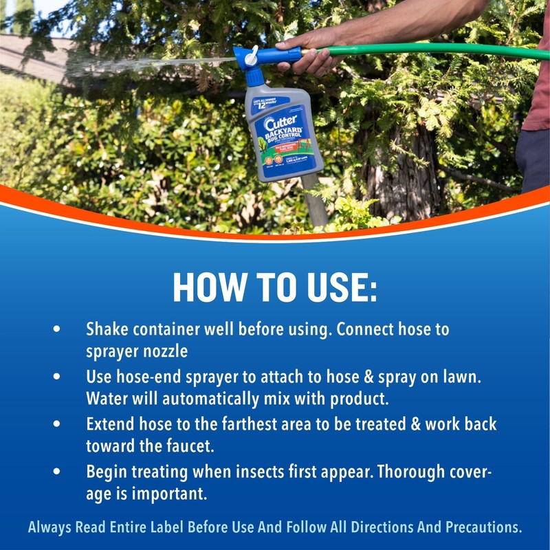 (4 pack) Cutter Backyard Bug Control Spray Concentrate, QuickFlip Hose-End Spray gallery