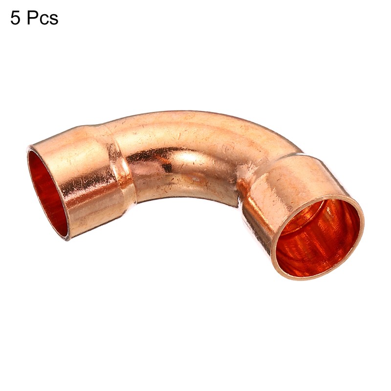 5pcs 5/8 inch Elbow Copper Pipe Fitting 90 degree Welding Plumbing Connector gallery
