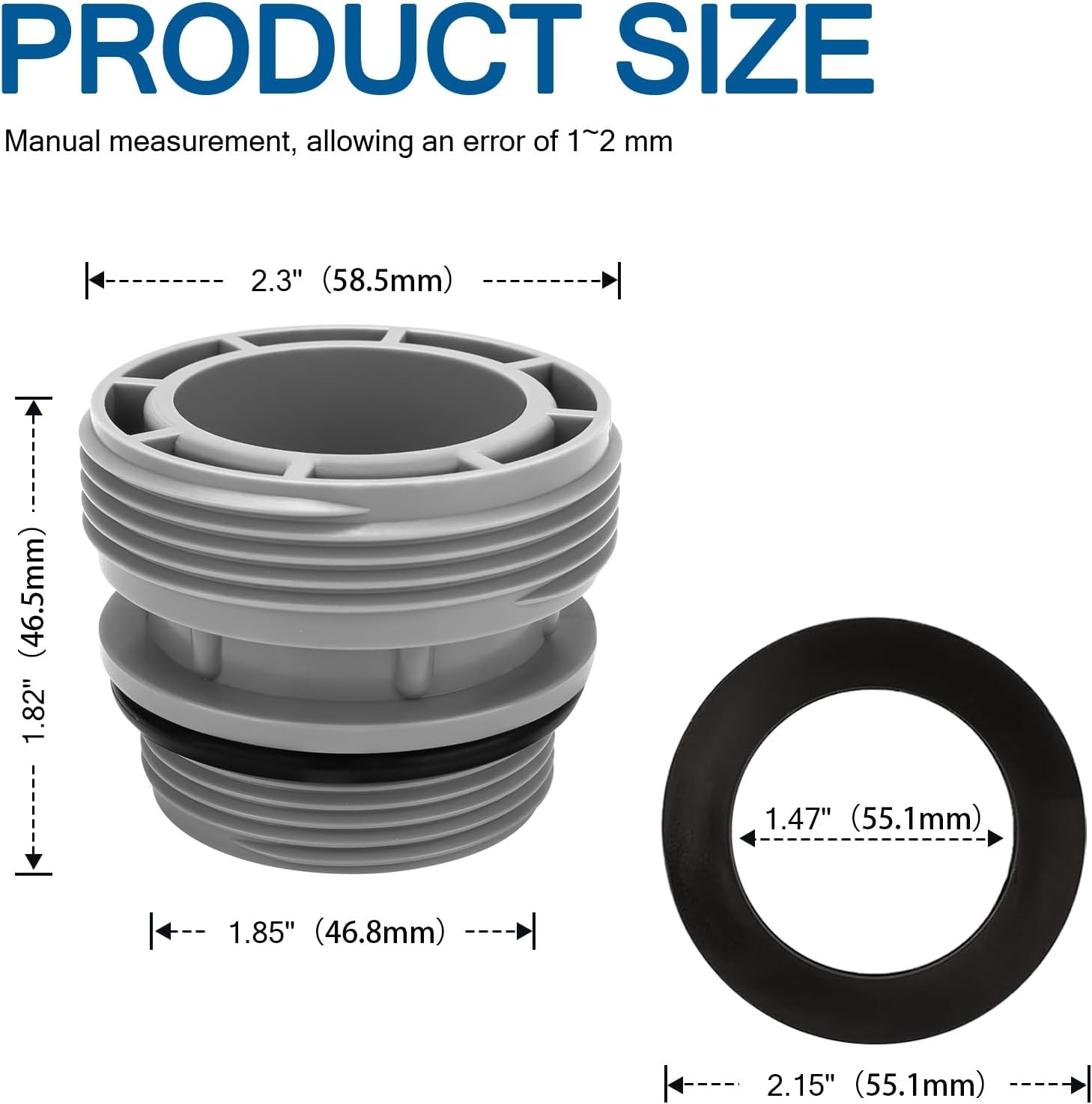 Hose Conversion Adapters Kit for Intex & Coleman 40mm to 1 1/2 inch, Blue gallery