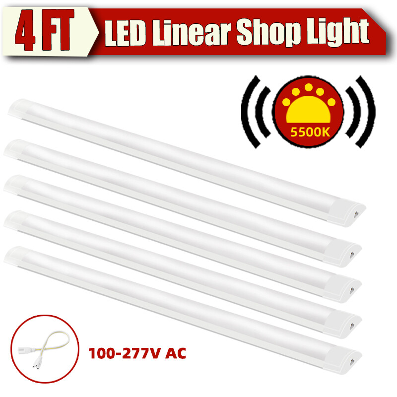 5~10 PACK 4FT LED Linear Shop Lights Garage Shop Ceiling Panel Lamp Daylight gallery