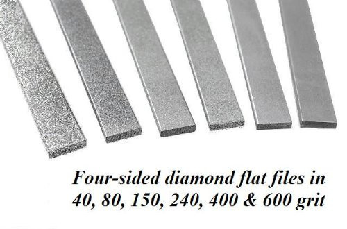 6pc 7" Diamond Flat File Set 9mm x 180mm x 70mm 40-600 Grit Ceramics Tile Glass gallery