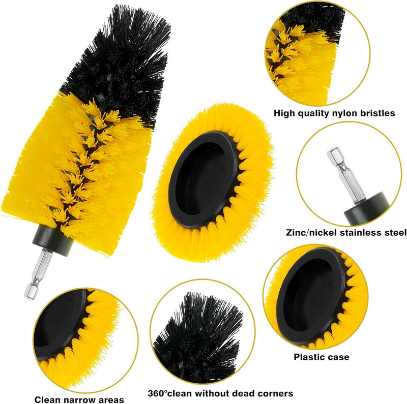 8 Pcs Drill Brush Attachment Set, Power Cleaning Scrub Brush Kit with Extend Lon gallery