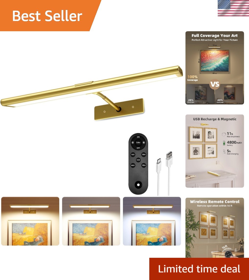 Rechargeable 4800mAh Gold Picture Light - Wireless Remote & Dimmable Features gallery