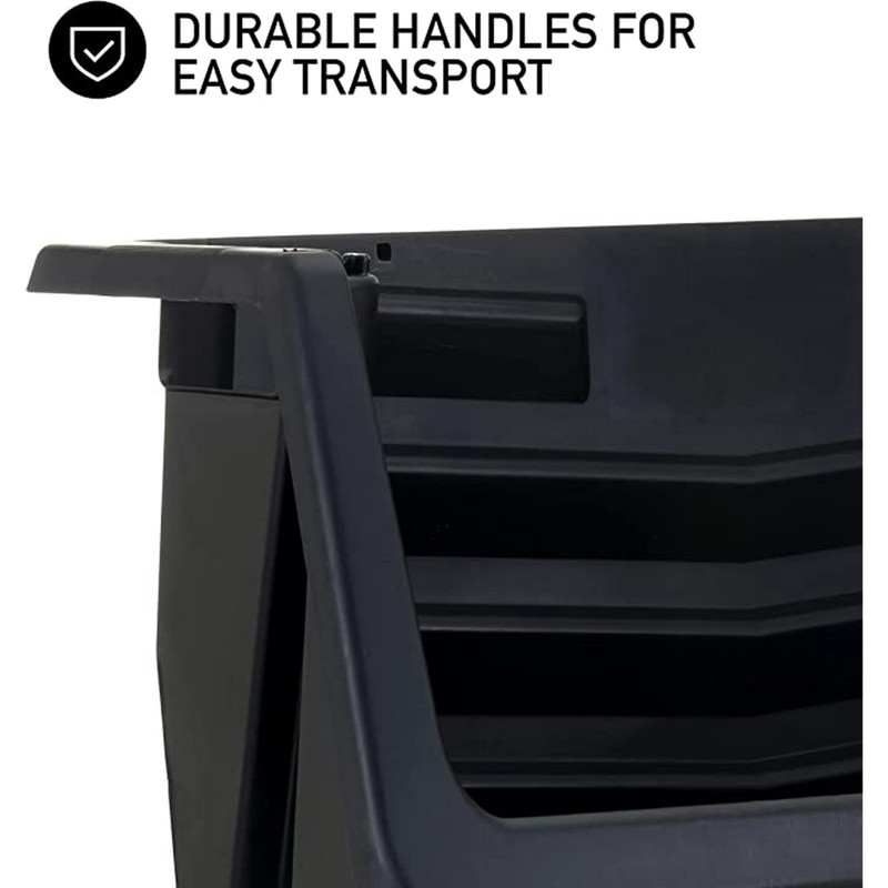 Heavy Duty Nesting Plastic Stack Bin, Black! gallery