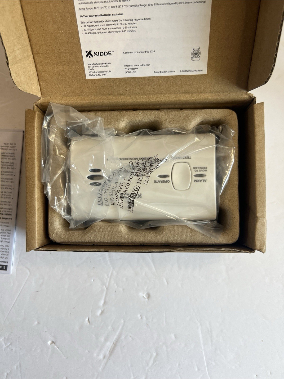 Kidde KN-COB-LP3 Battery Operated Carbon Monoxide Alarm w/Test-Reset Button New gallery