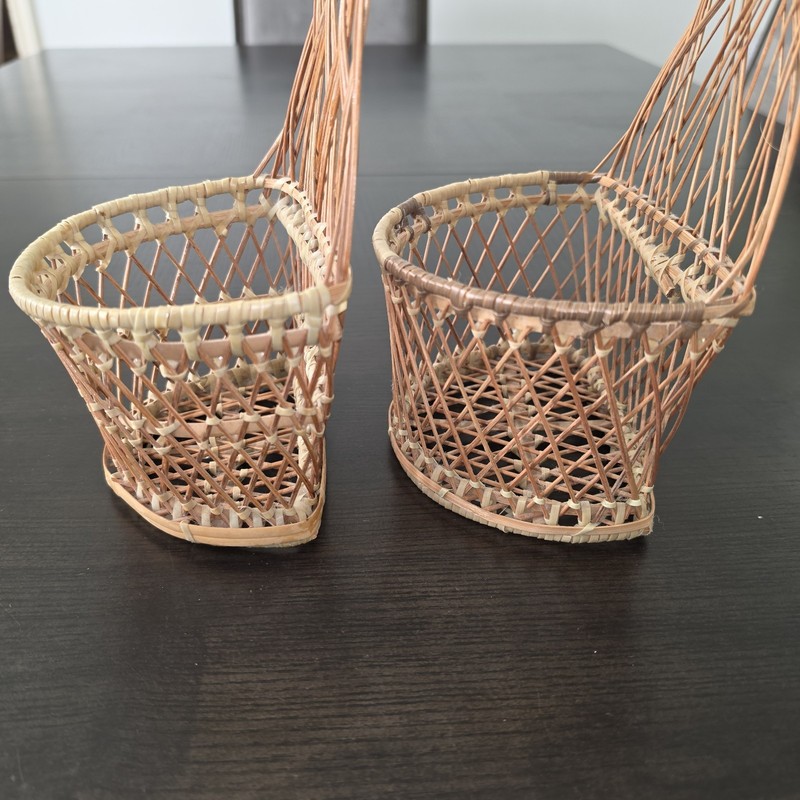 Wicker Rattan Woven Wall Hanging Baskets Boho Cottagecore gallery