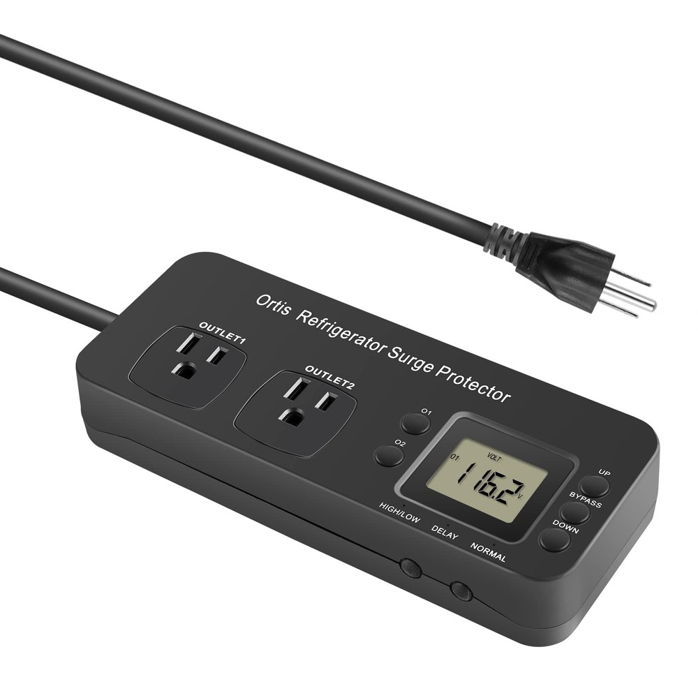 Refrigerator Surge Protector, Ortis Double Outlet Electronic Surge Protector ...