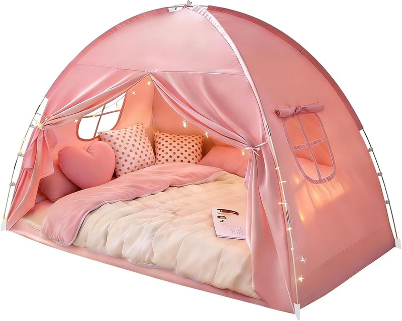 Bed Tent Twin Size Privacy Sleeping Space W/ Blackout Design Breathable Portable gallery