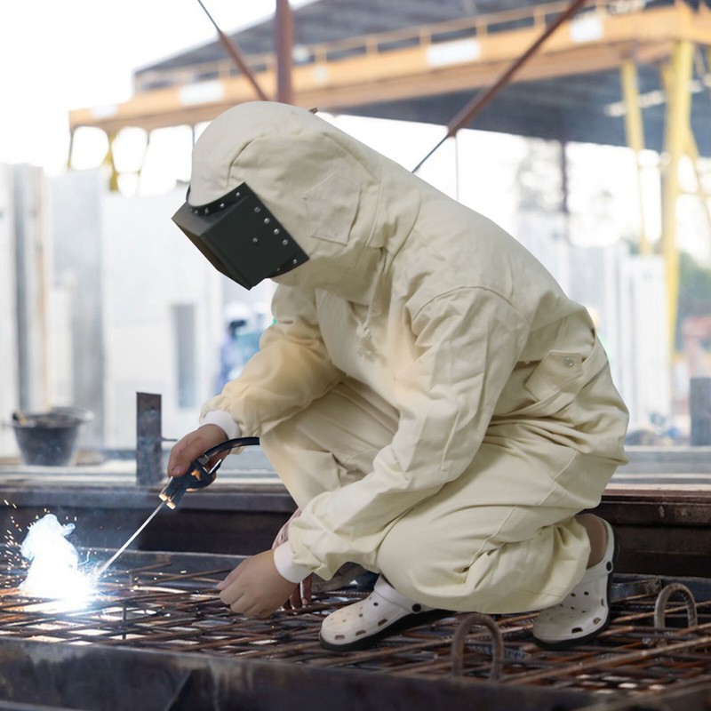 Full Protective Overalls Dustproof Breathable Sand Blasting Suit With Transp Hot gallery