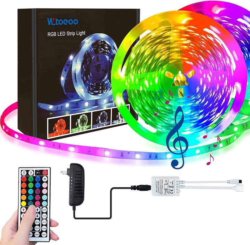 WLTOEOO 32.8ft Waterproof LED RGB Strip Lights gallery