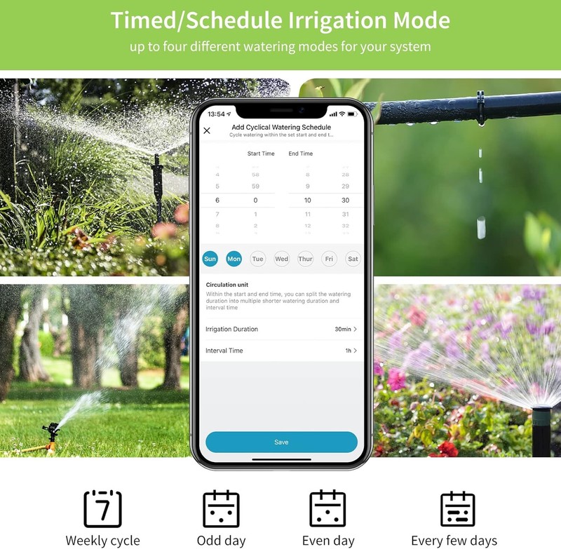 Bluetooth Water Timer 2 Zone Smart Sprinkler Irrigation for Garden Lawn Hose gallery