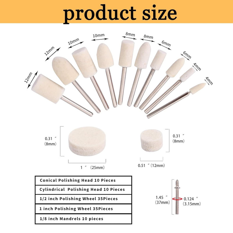 100PCS Polishing Buffing Wheel for Dremel Polishing Kit, Polishing Wheel for Dr gallery