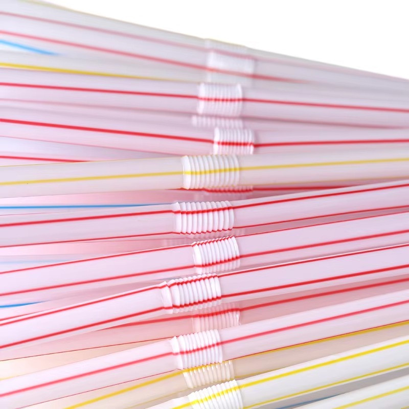 Multicolor Straws Flexible Plastic Bendy Colorful Drinking Straw Birthday Party. gallery