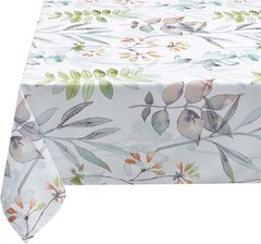 Spillproof Spring/Summer Durable Heavyweight Fabric Indoor Outdoor Tablecloth,