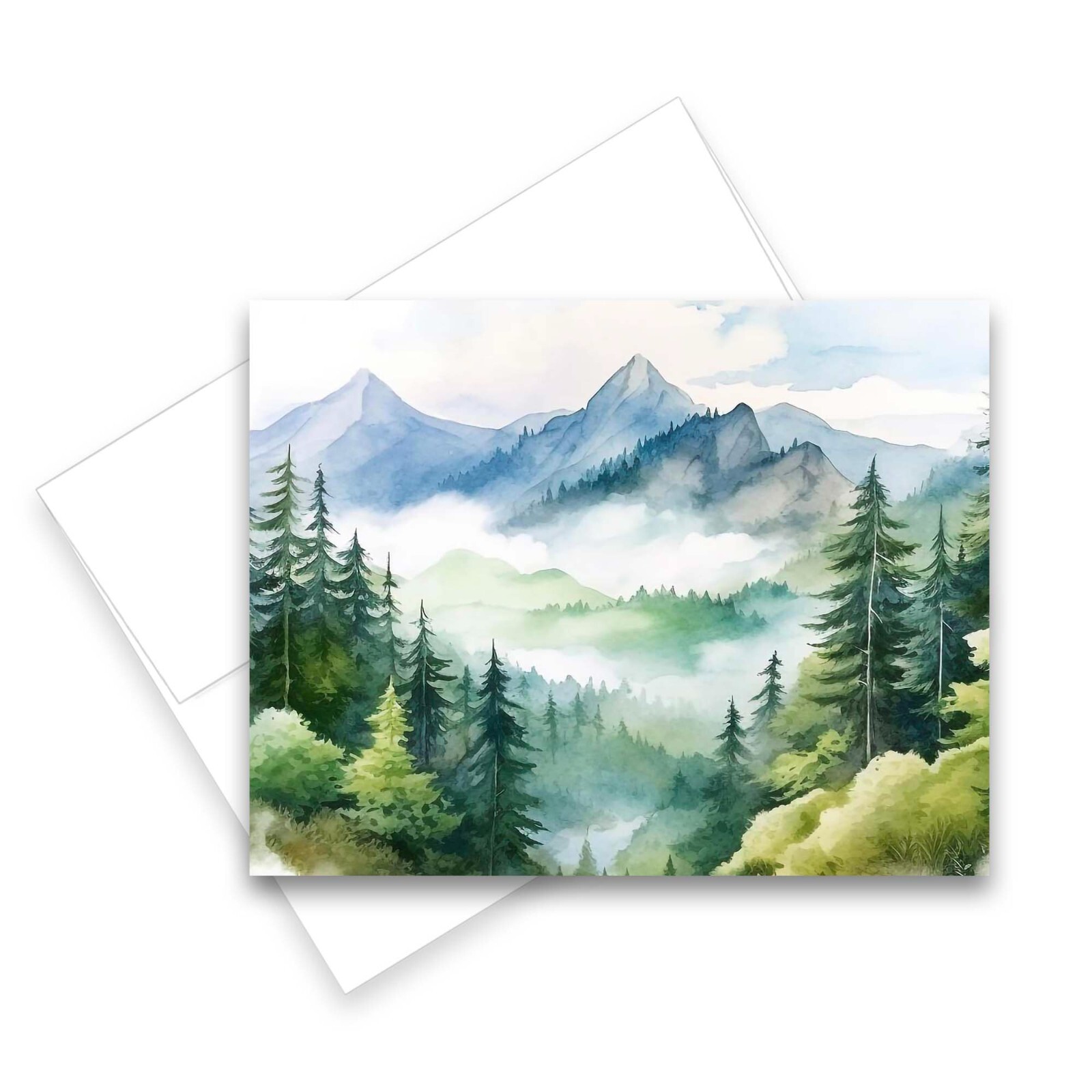 12 All Occasion Greeting Cards Blank w/ Envelopes - Watercolor Mountain Cards gallery