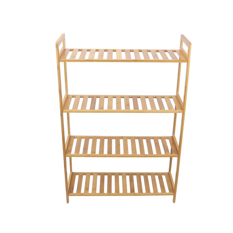 Adjustable Bathroom Kitchen Storage Bamboo 4 Shelves Floor Height Flower Stand gallery